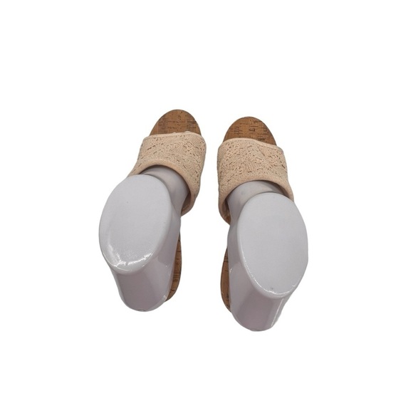 Montego Bay Club Cream Cork Wedge Heel Sandals Size 8 Women’s - Picture 5 of 9